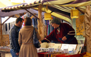 Market stand at the festivities in Denia